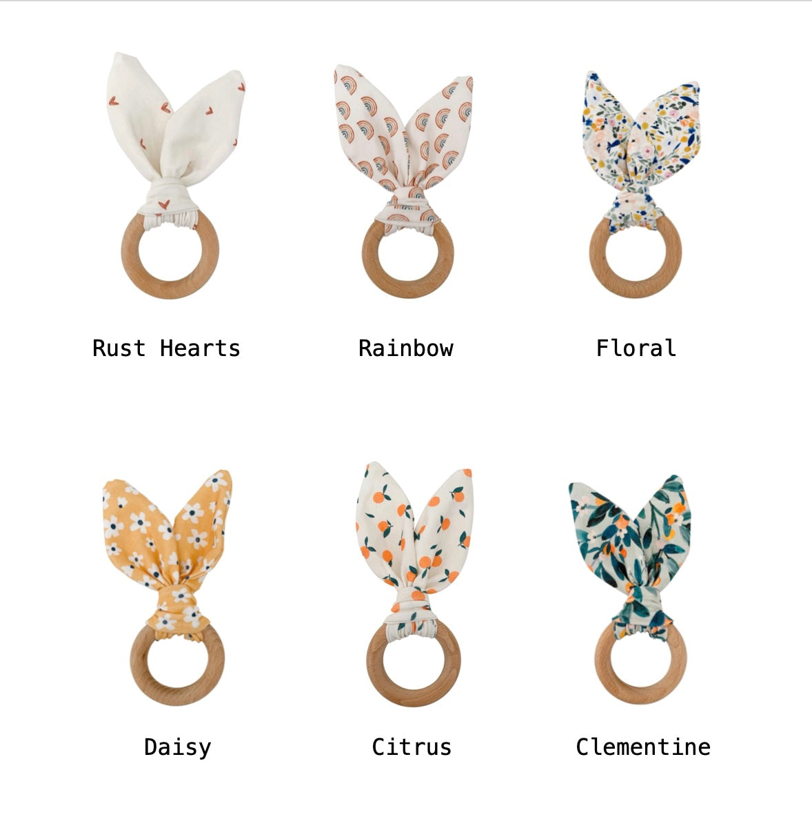 CRINKLE BUNNY EARS TEETHER