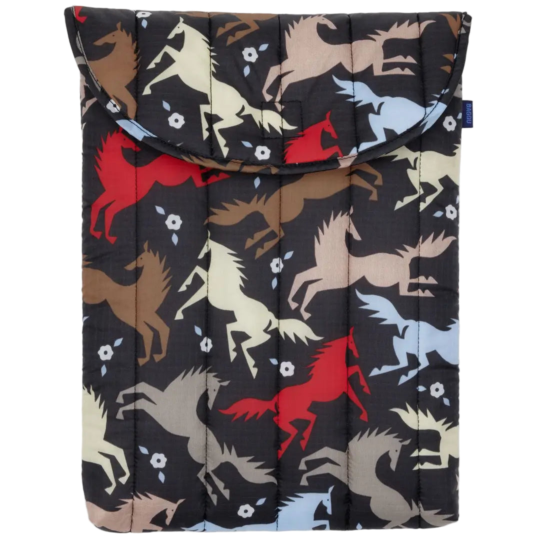 Puffy Laptop Sleeve in Horse Cut Outs
