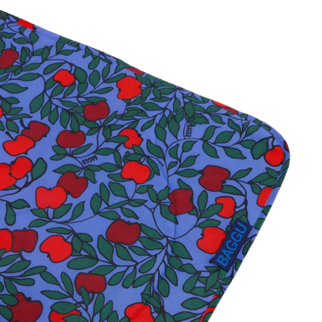 Puffy Picnic Blanket in Candy Apple, close up