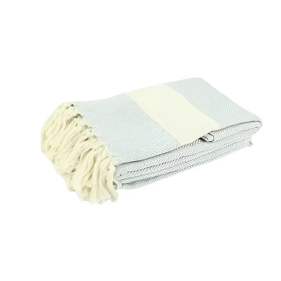 Premium Turkish Blanket in Light Grey