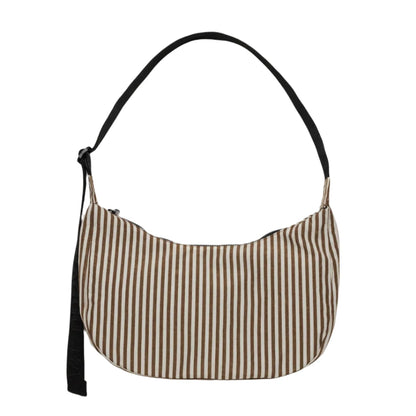 Medium Crescent Baggu in Brown Stripe