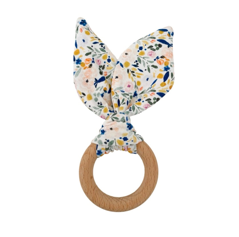 Chewable Charm Bunny Teether in Floral