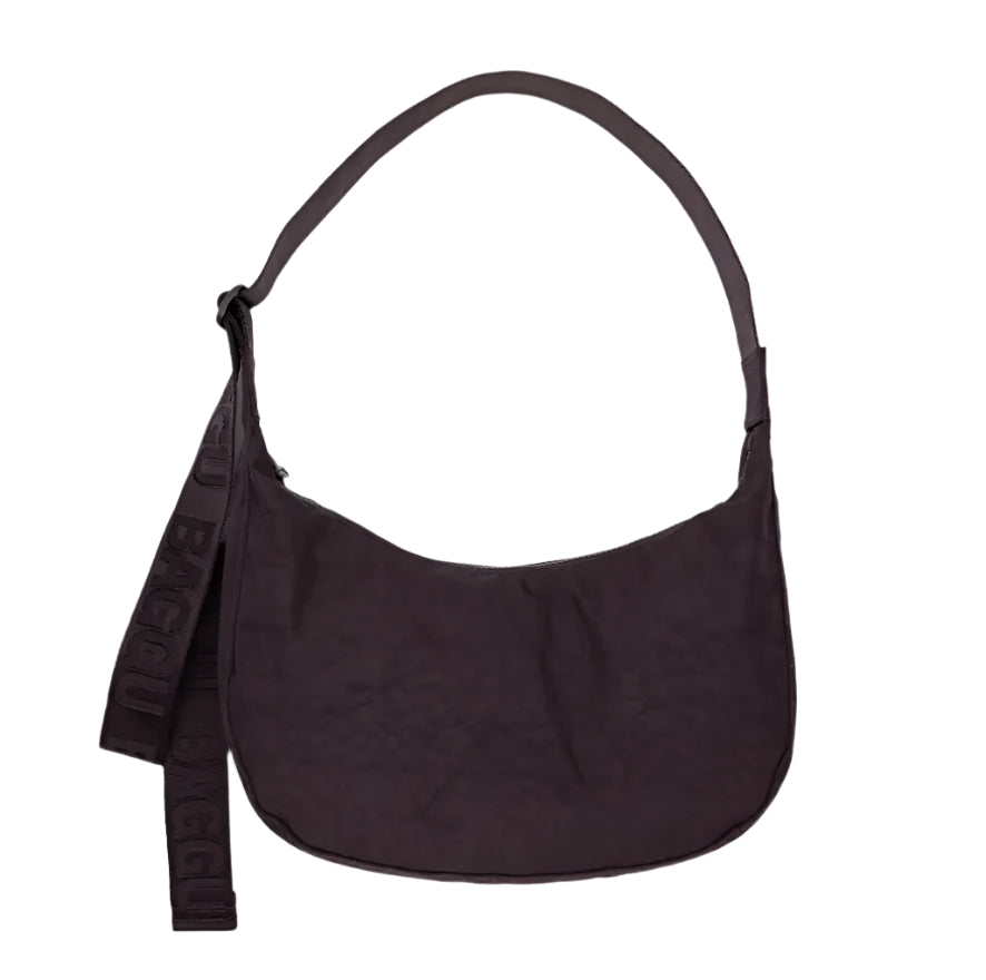 Medium Crescent Bag in Chocolate Plum