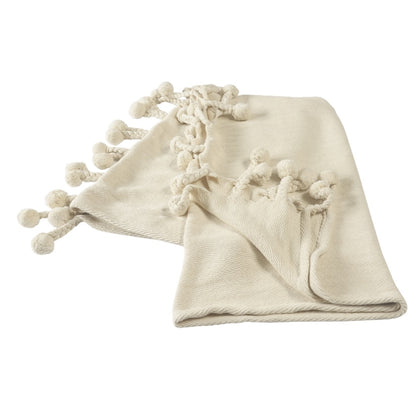 LR Home Embroidered Chevron Throw Blanket in Cream 