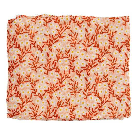 One Canoe Two Pink Daisy Baby Swaddle Blanket