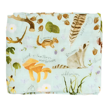 One Canoe Two Flora and Fauna Baby Swaddle Blanket