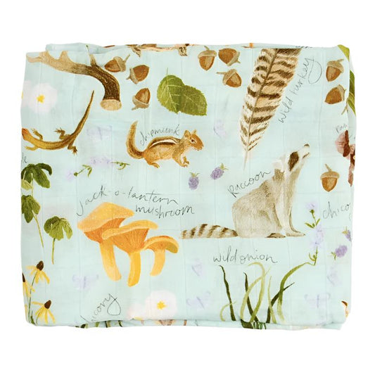 One Canoe Two Flora and Fauna Baby Swaddle Blanket
