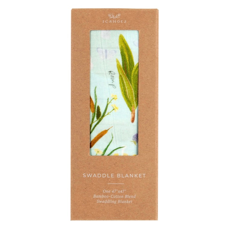 One Canoe Two Flora and Fauna Baby Swaddle Blanket