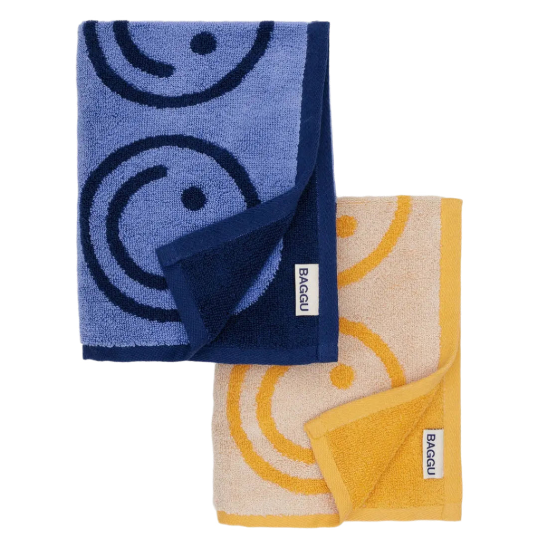 Hand Towels in Happy Blue Marigold