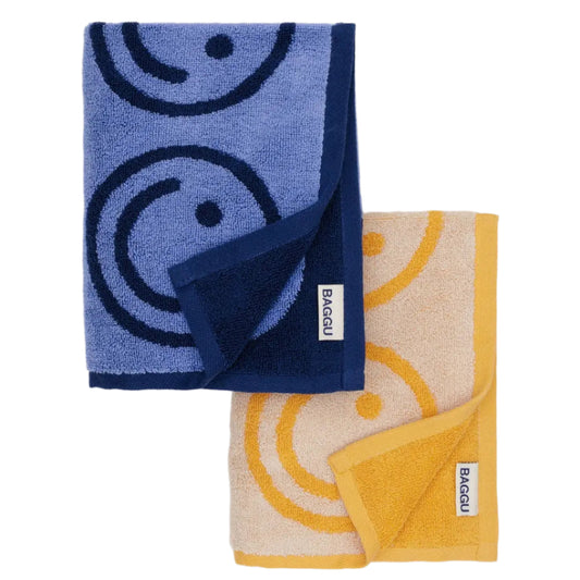 Hand Towels in Happy Blue Marigold