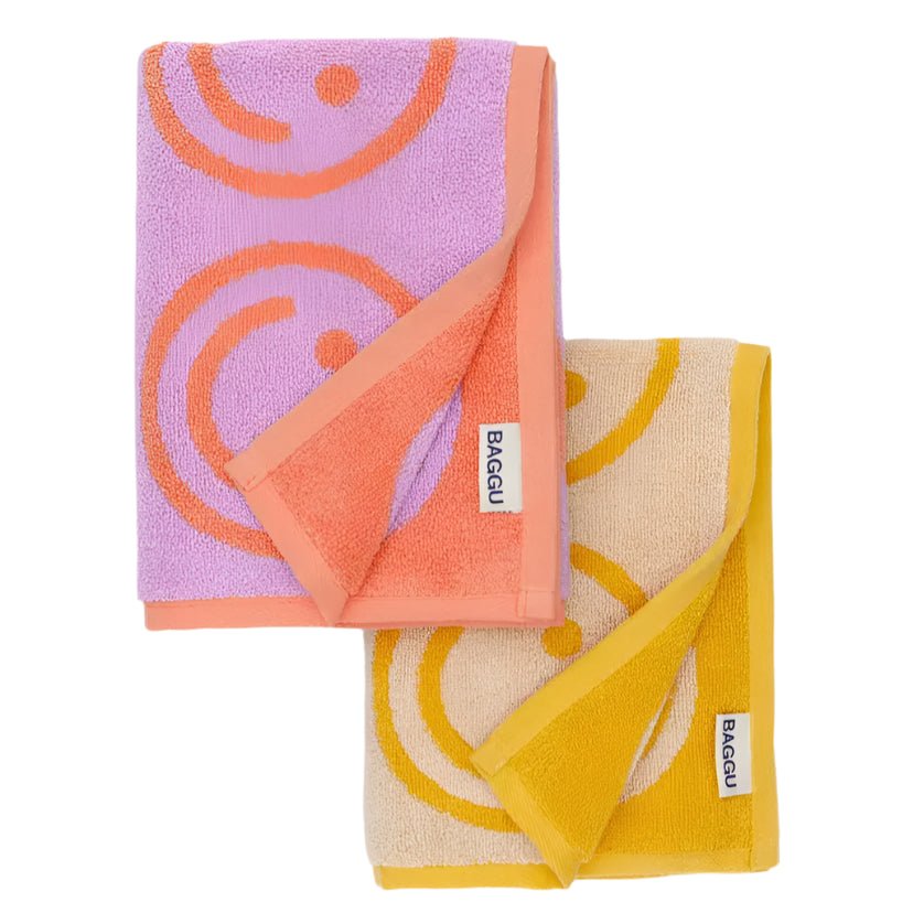 Hand Towels in Happy Lilac Marigold
