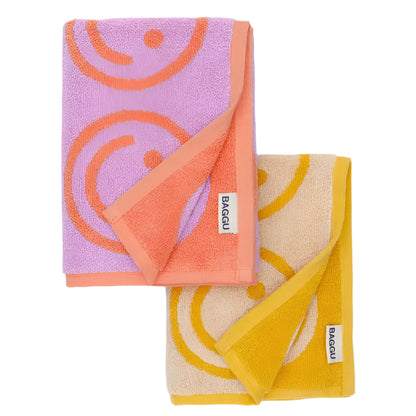 Hand Towels in Happy Lilac Marigold