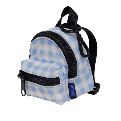Backpack Charm Bag in Light Blue Gingham