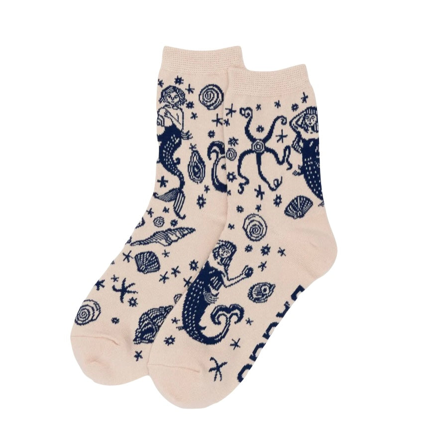 Crew Socks in Mermaid Pattern