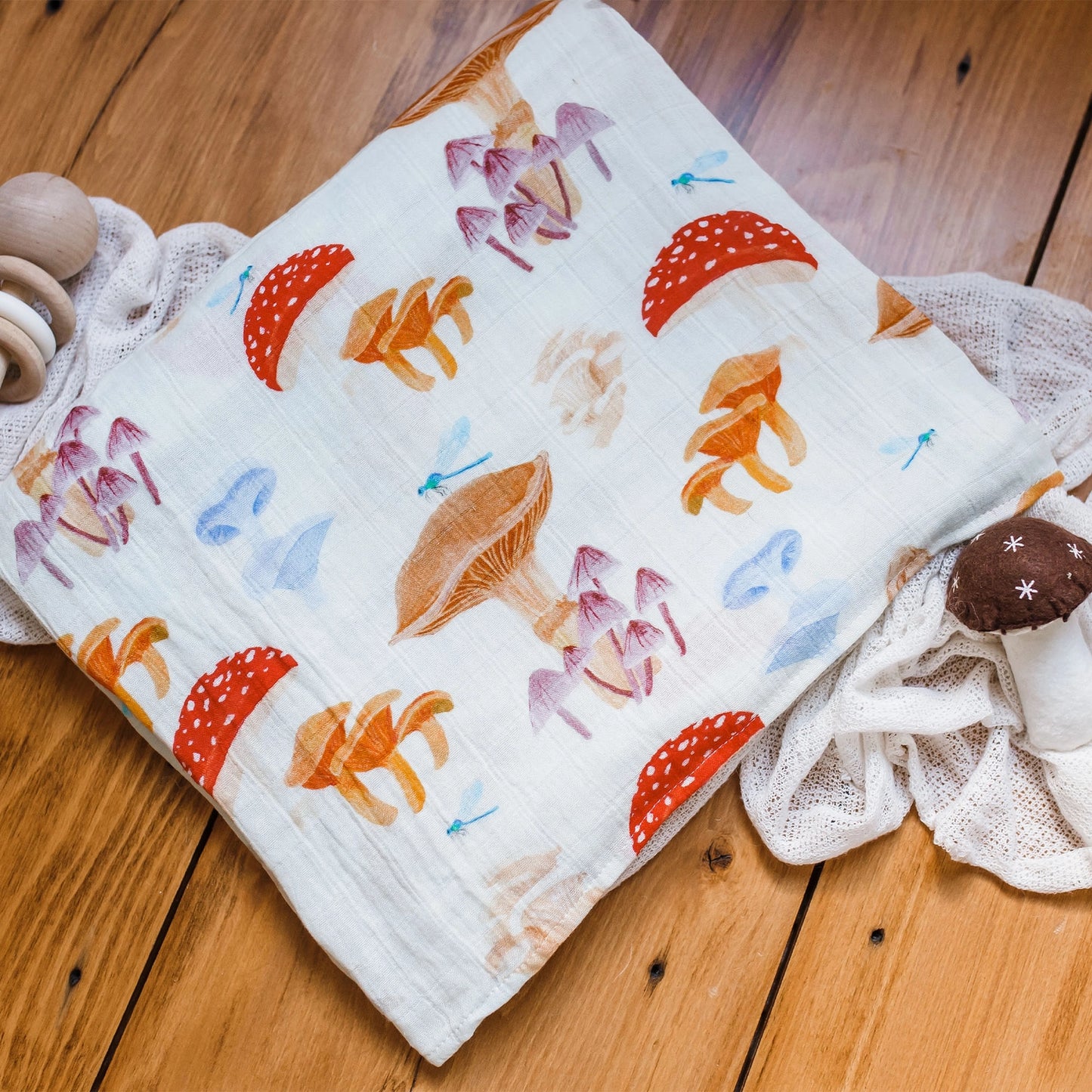 One Canoe Two Mushrooms Baby Swaddle Blanket