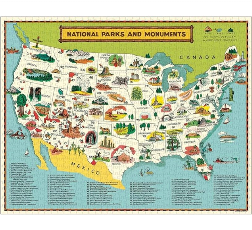 NATIONAL PARKS MAP PUZZLE (1000 PIECE)