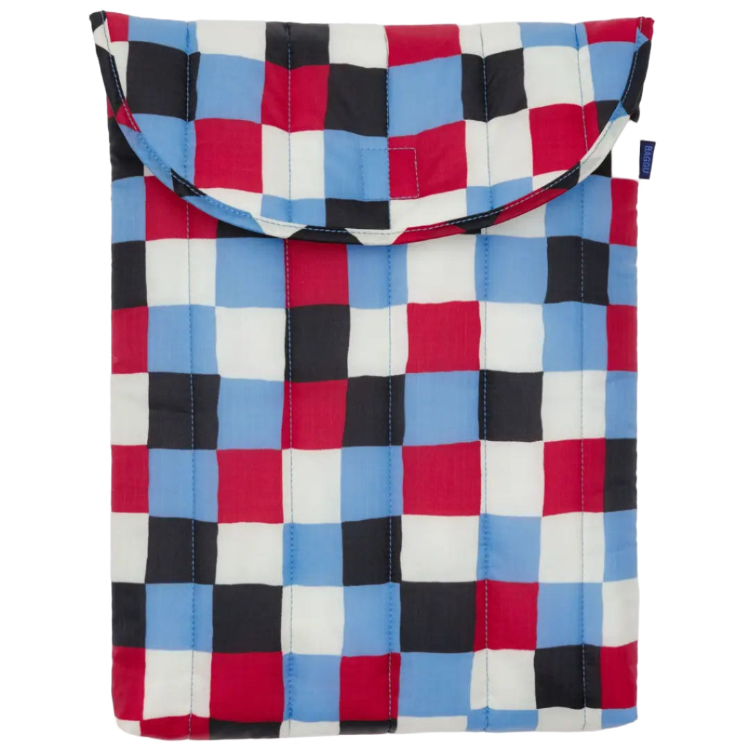 Puffy Laptop Sleeve in Painted Check