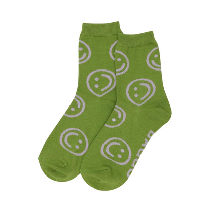 Crew Socks in Pear Happy Pattern