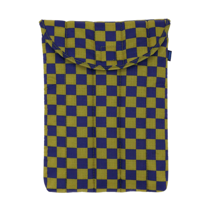 Puffy Laptop Case in Navy Check