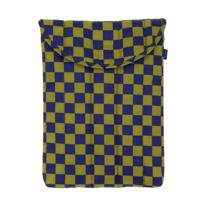 Puffy Laptop Case in Navy Check