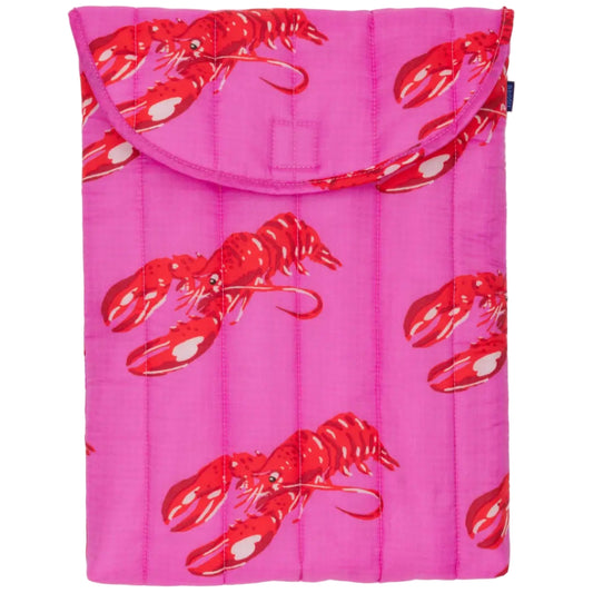 Puffy Laptop Sleeve in Pink Lobster