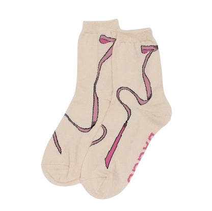 Crew Socks in Pinks Bows Pattern