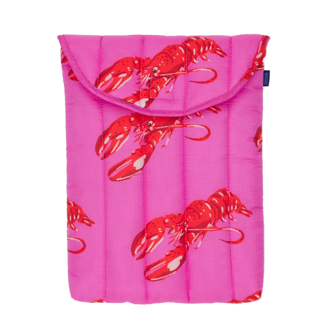 Puffy Laptop Case in Pink Lobster