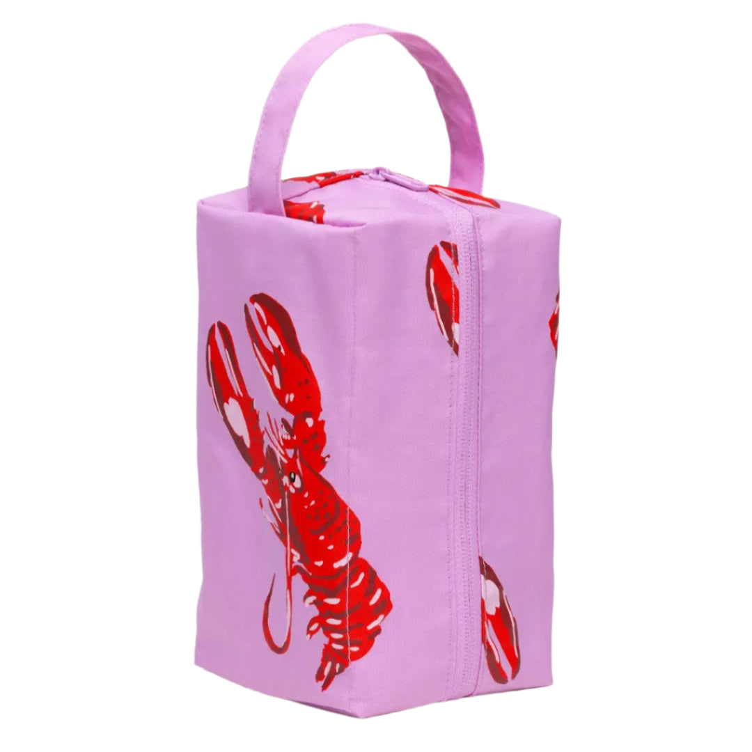 Dopp Kit in Pink Lobster pattern