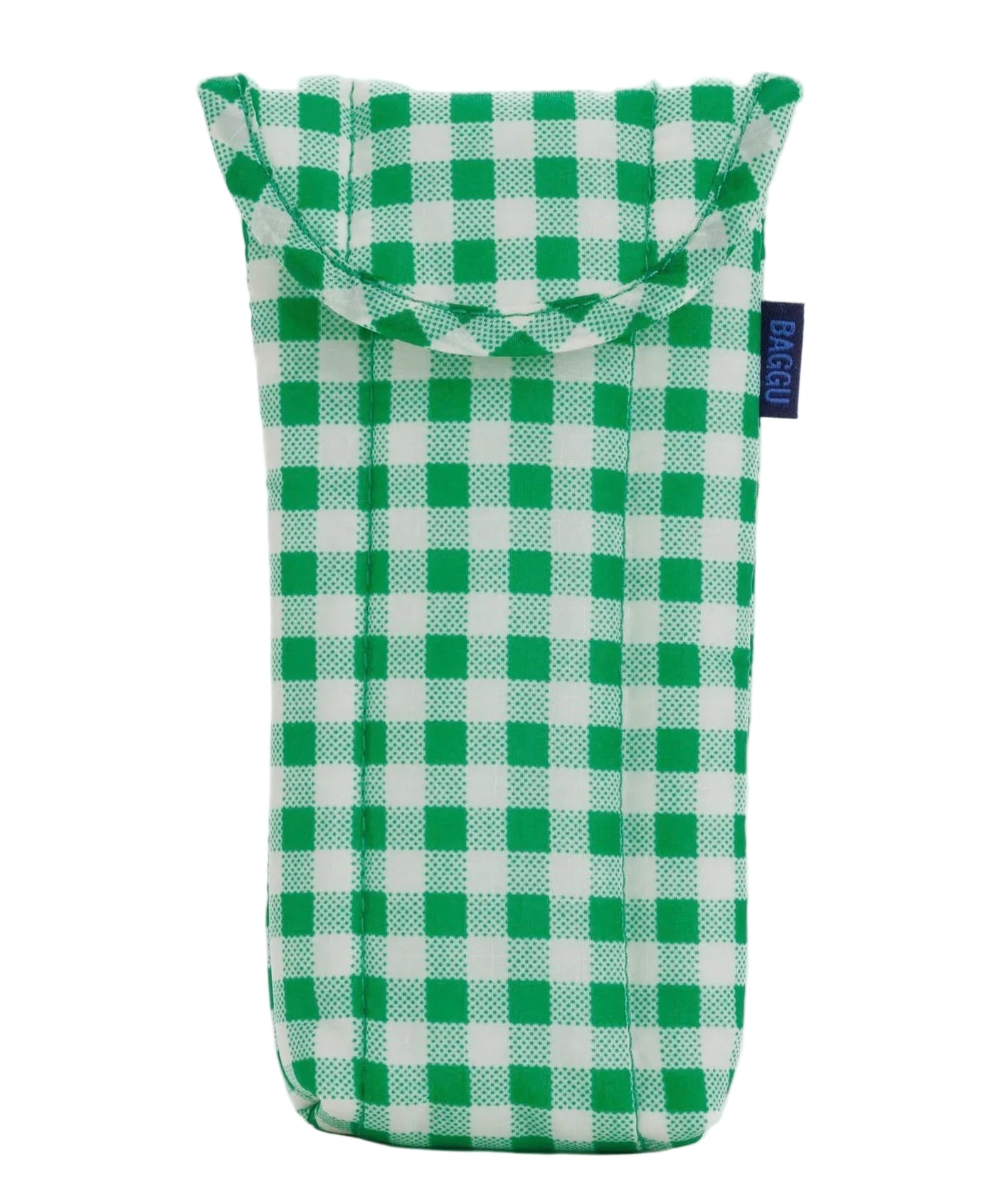 Puffy glasses sleeve in Green Gingham