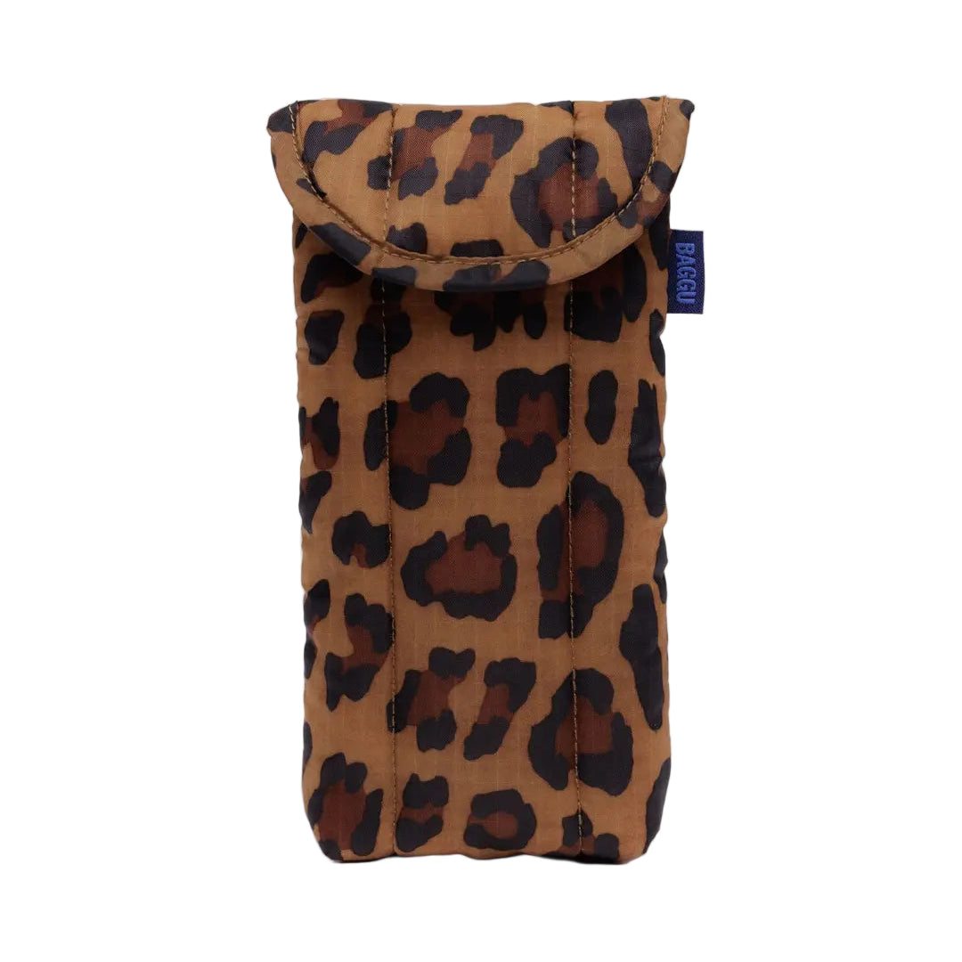 Puffy glasses sleeve in Leopard