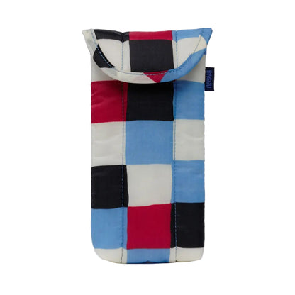 Puffy glasses sleeve in Painted Check