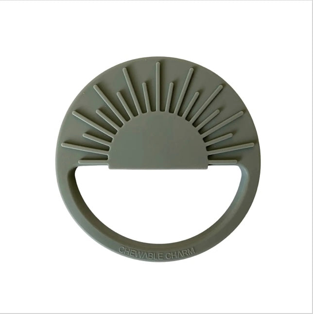 Chewable Charm Teether in Slate Sage