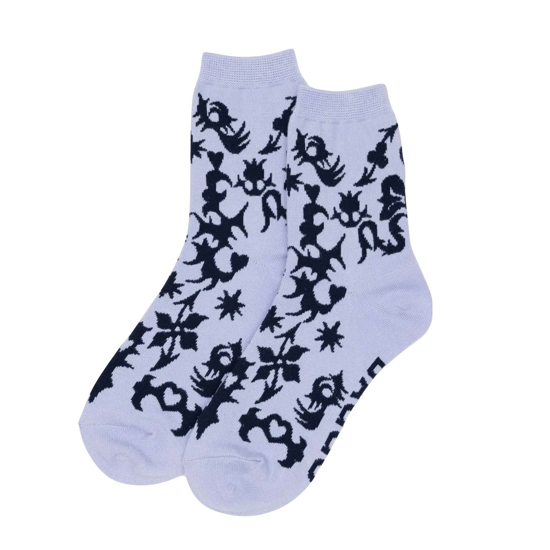Crew Socks in Western Cut Outs Pattern